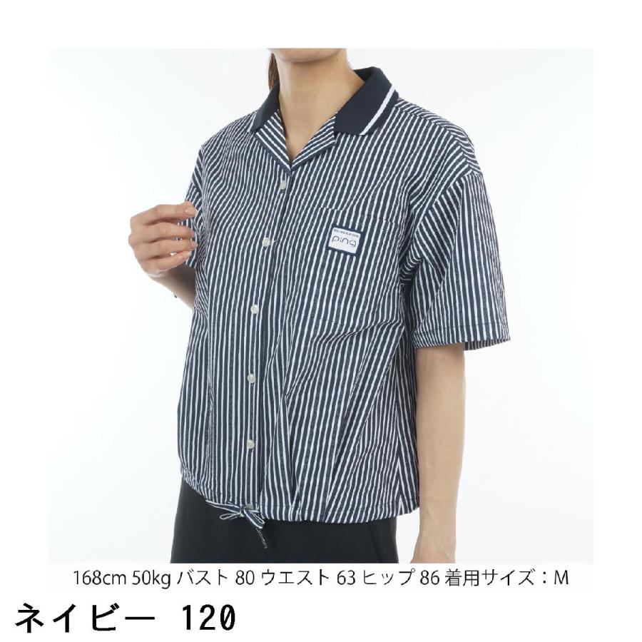 PING 半袖シャツ ホワイト/ブラック　三枚セットお買い得 PING（ピン） シアサッカー半袖シャツ レディス : GDOゴルフショップ