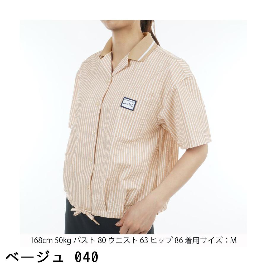 PING ベージュ 半袖シャツ PING（ピン） シアサッカー半袖シャツ レディス : GDOゴルフショップ