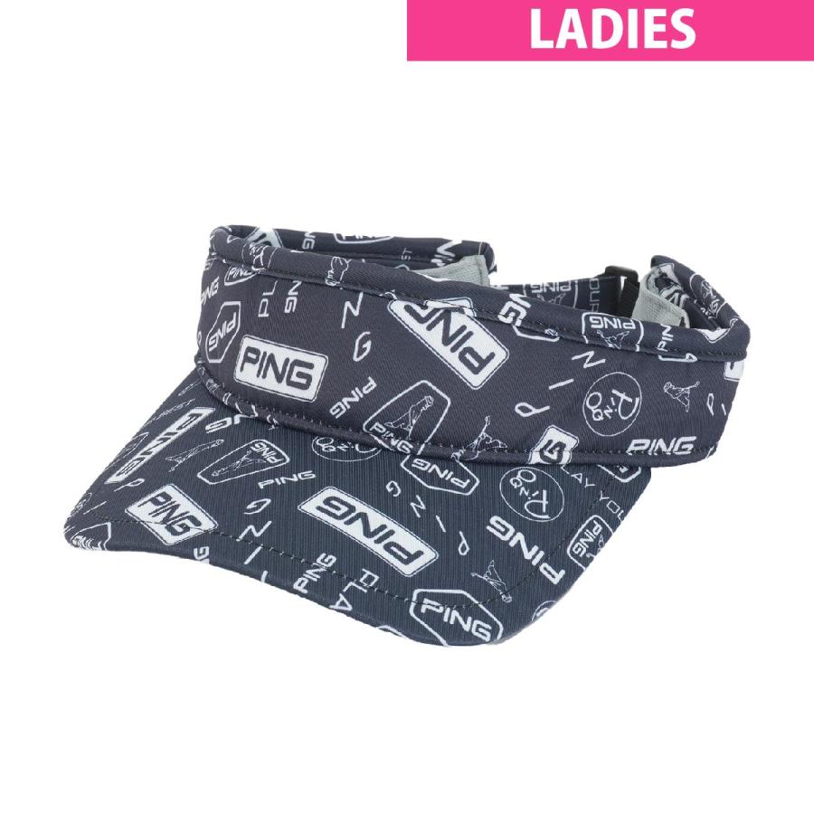 PING ピン 総柄プリント サンバイザー レディス : GDOゴルフ