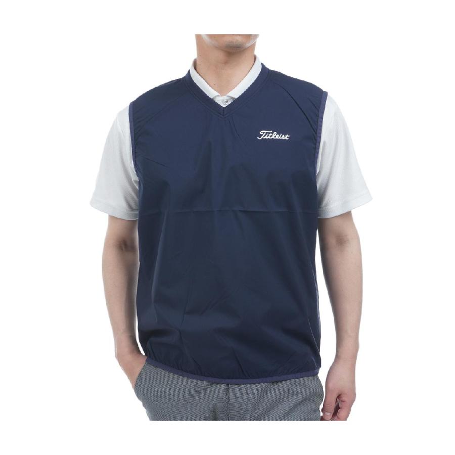 タイトリストVネックベスト ネイビー　TMPMR981J Titleist（タイトリスト） ストレッチ Vネック レインベスト : GDO