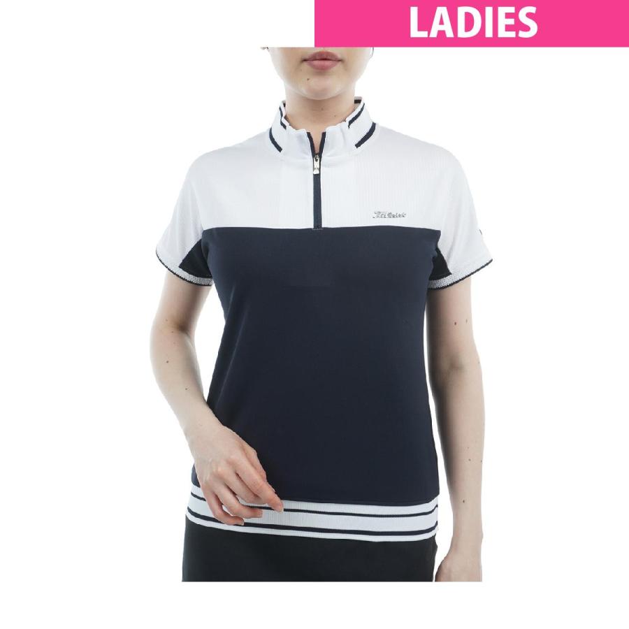 タイトリスト TITLEIST ストレッチ バイカラーハーフジップ半袖シャツ