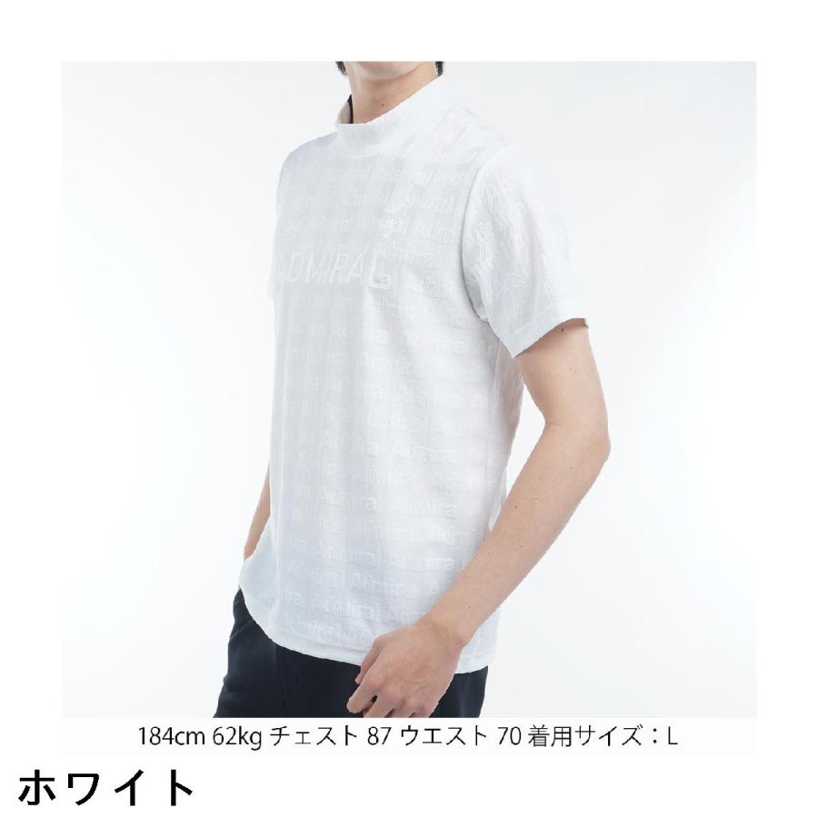 アドミラル　Admiral　ストレッチ ストライプジャカード モックネック半袖シャツ アドミラル Admiral ストレッチ ストライプジャカード モックネック