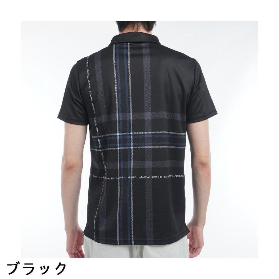 アドミラル　Admiral　ストレッチ チェックプリント 半袖ポロシャツ Admiral（アドミラル） ストレッチ チェックプリント 半袖ポロシャツ