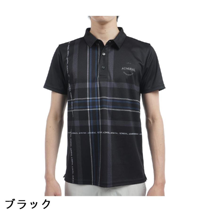 Admiral（アドミラル） ストレッチ チェックプリント 半袖ポロシャツ