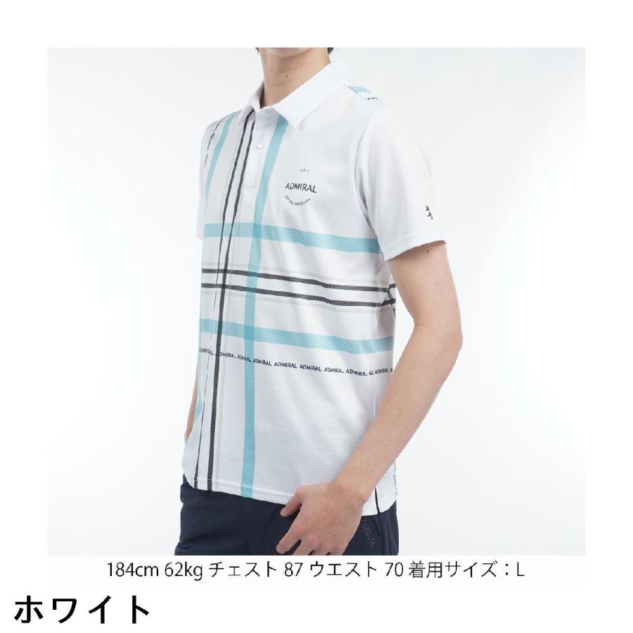 Admiral（アドミラル） ストレッチ チェックプリント 半袖ポロシャツ