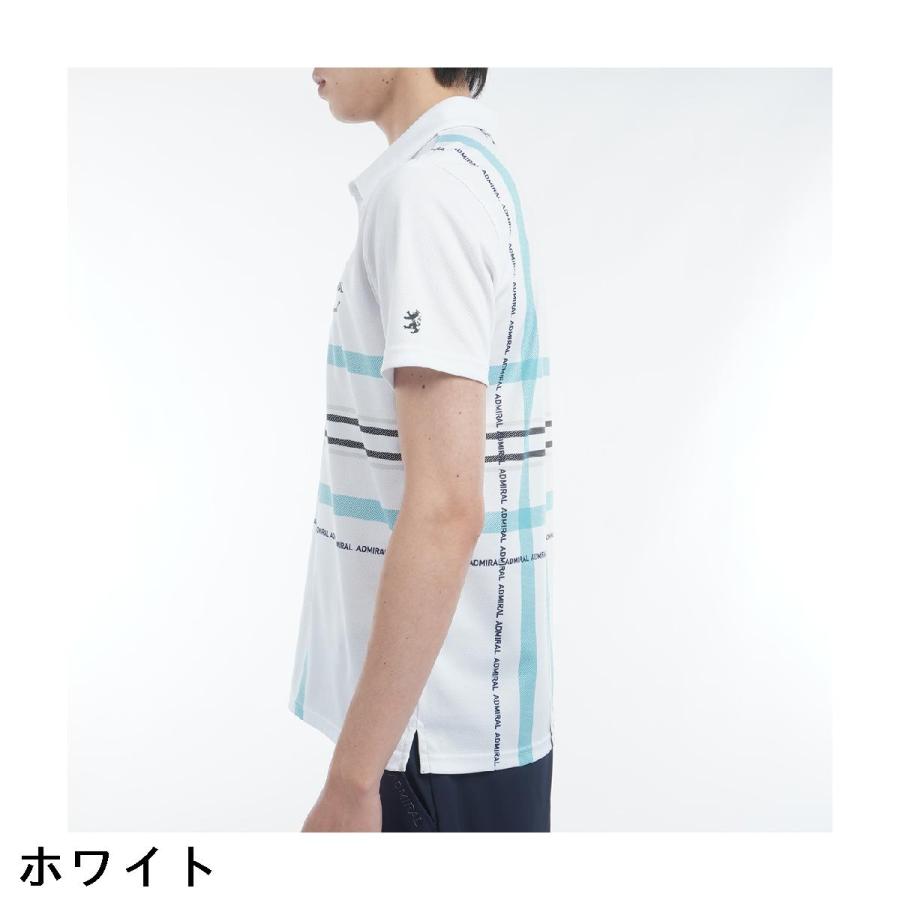 Admiral（アドミラル） ストレッチ チェックプリント 半袖ポロシャツ