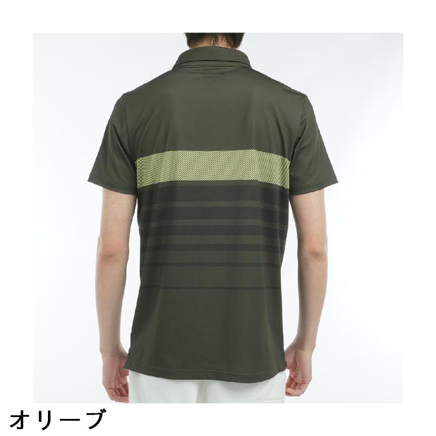 アドミラル　Admiral　ストレッチ グラデーションボーダー プリント半袖ポロシャツ Admiral（アドミラル） ストレッチ グラデーションボーダー プリント
