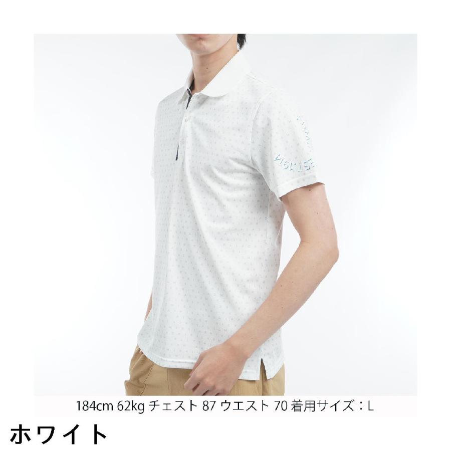 アドミラル　Admiral　ストレッチ モノグラムプリント スパッシー半袖ポロシャツ Admiral（アドミラル） ストレッチ モノグラムプリント スパッシー半袖