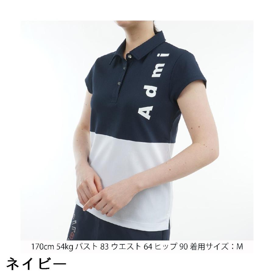 アドミラル　Admiral　ストレッチ 鹿の子ブロッキング キャップスリーブ半袖ポロシャツ　レディス アドミラル Admiral ストレッチ 鹿の子ブロッキング キャップスリーブ