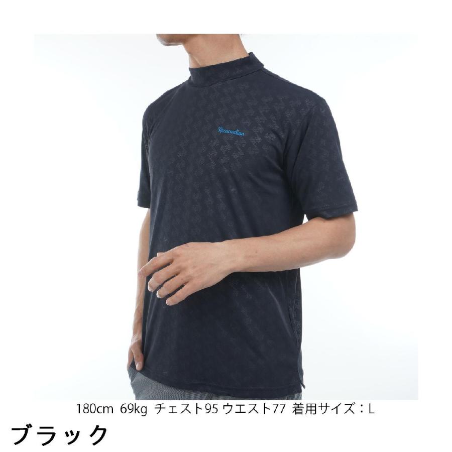 Resurrection レザレクション GM 半袖モックネックシャツ レザレクション Resurrection GMエンボス ストレッチ モックネック半袖