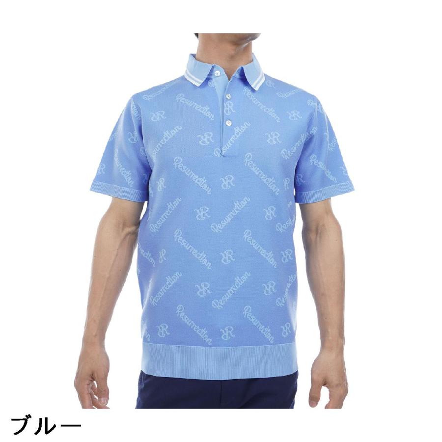 レザレクション Resurrection モノグラムニット半袖ポロシャツ : GDO