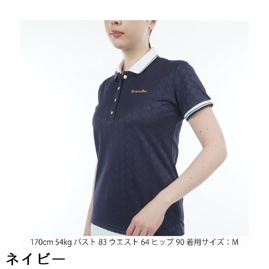 【Mサイズ】レザレクション ゴルフウェア GMエンボスジップ 半袖ポロシャツ Mサイズ】レザレクション ゴルフウェア GMエンボスジップ 半袖