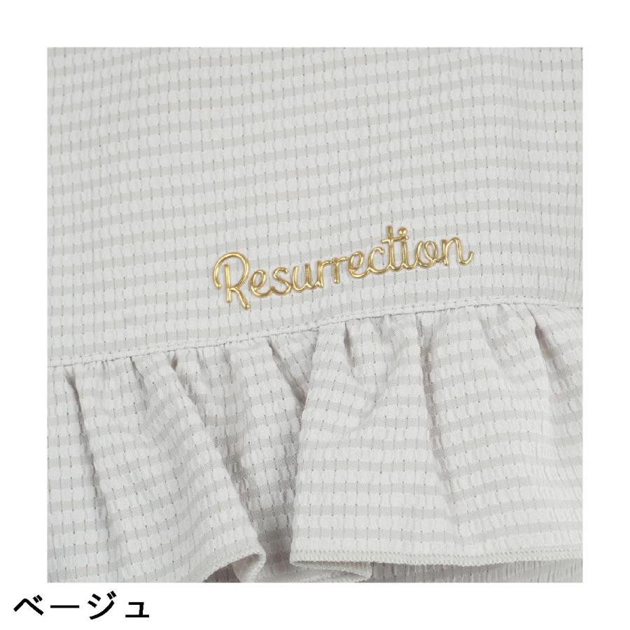 レザレクション Resurrection DOT AIR フリル半袖シャツ レディス