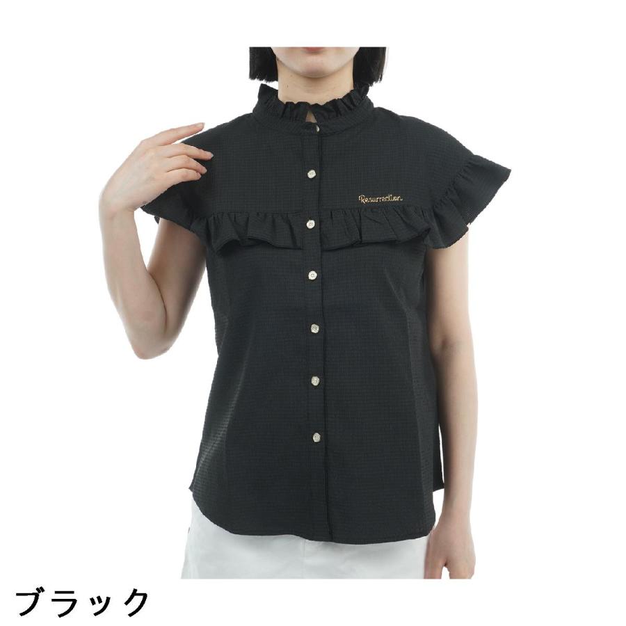 RESURRECTION　レディースLサイズ　フリルトップス　美品 レザレクション Resurrection DOT AIR フリル半袖シャツ レディス