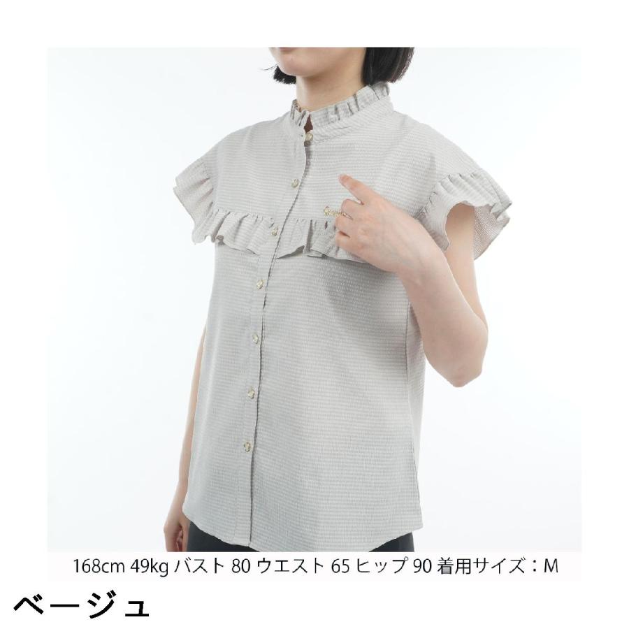 RESURRECTION　レディースLサイズ　フリルトップス　美品 レザレクション Resurrection DOT AIR フリル半袖シャツ レディス