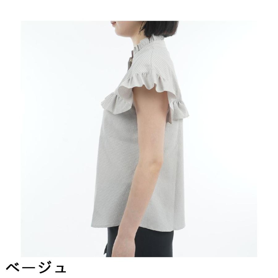 RESURRECTION　レディースLサイズ　フリルトップス　美品 レザレクション Resurrection DOT AIR フリル半袖シャツ レディス
