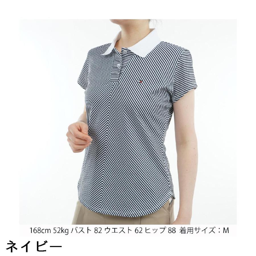 トミー ヒルフィガー ゴルフ　  GOLF　ストライプ キャップスリーブポロシャツ　レディス トミー ヒルフィガー ゴルフ TOMMY HILFIGER GOLF ストライプ キャップ