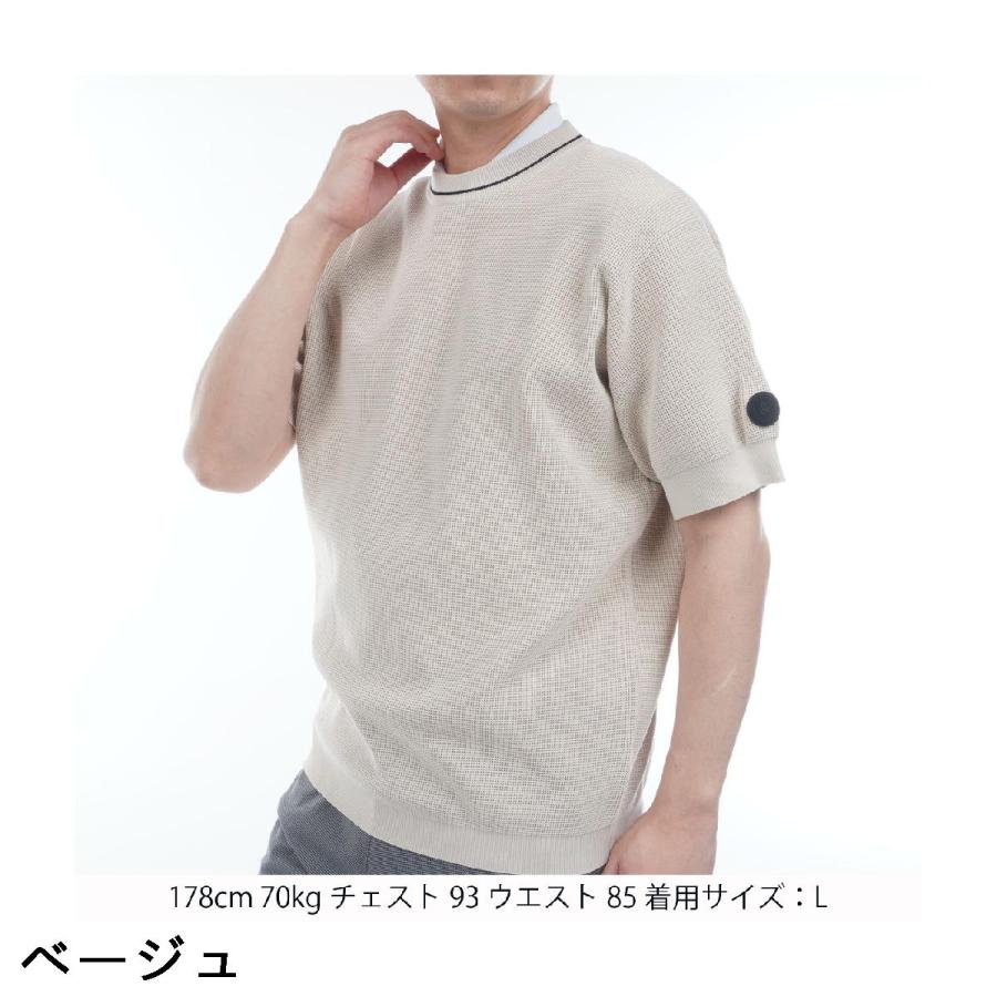 and per se（アンパスィ） ストレッチ ライトウェイト半袖セーター