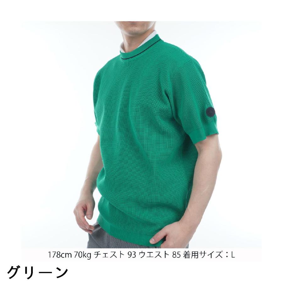 and per se（アンパスィ） ストレッチ ライトウェイト半袖セーター