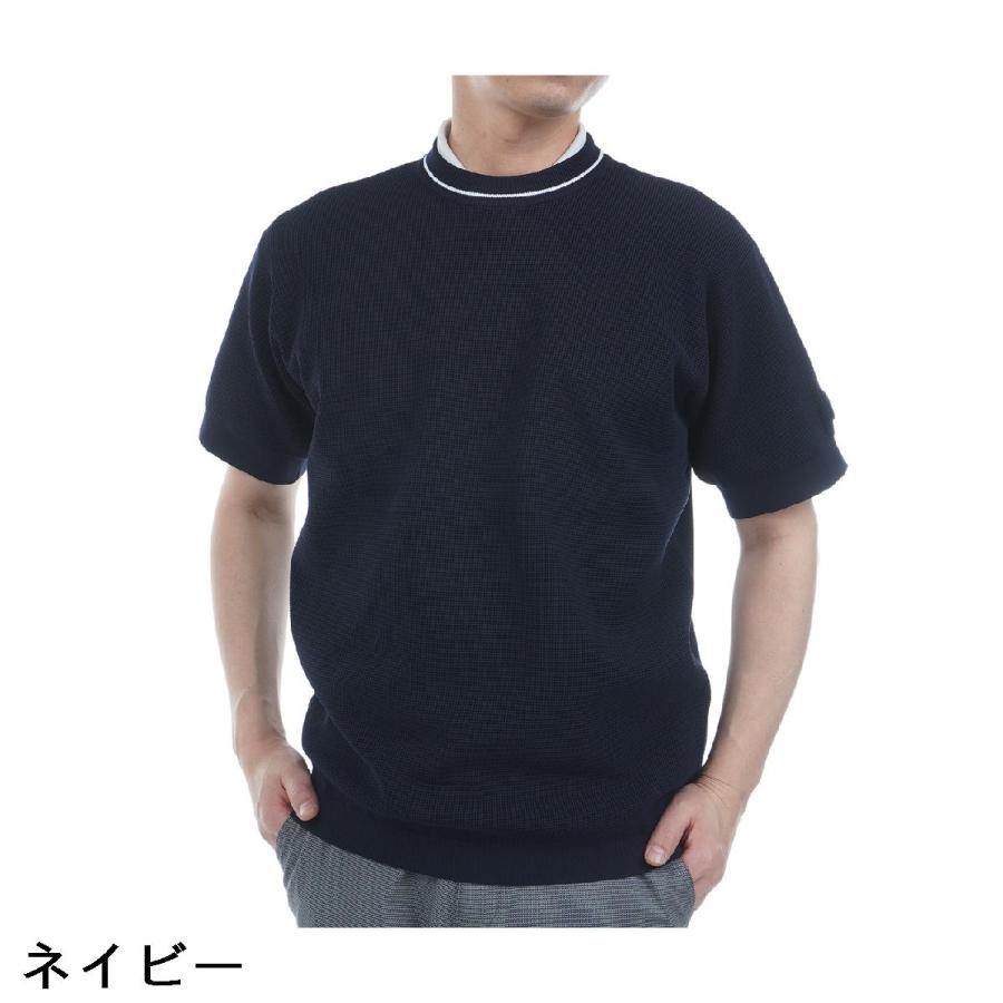 and per se（アンパスィ） ストレッチ ライトウェイト半袖セーター