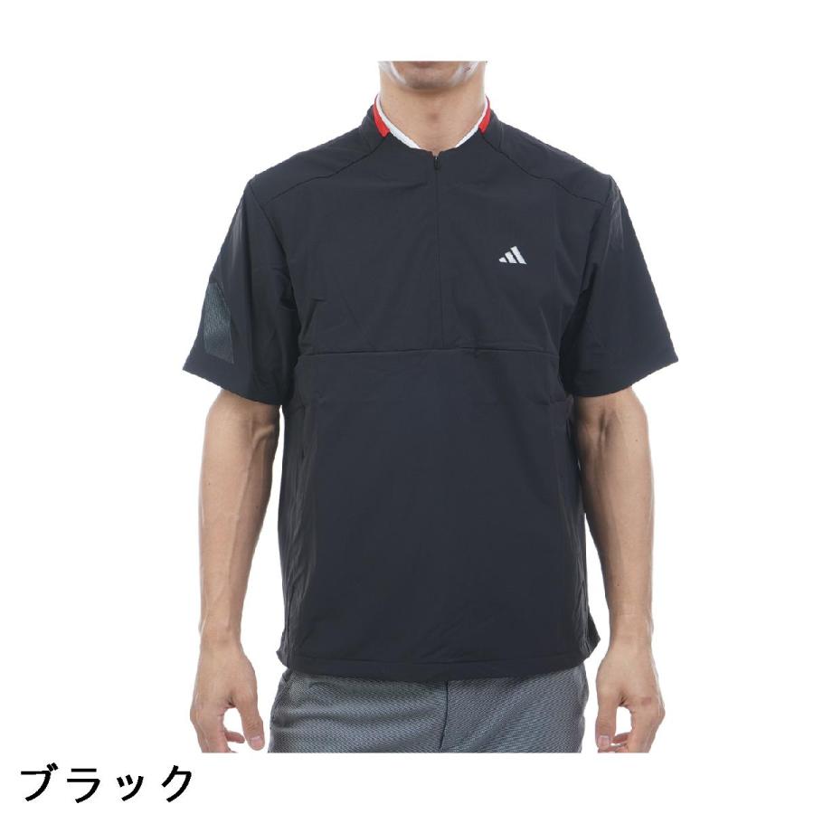 新品アディダス adidas ハーフジップ半袖ウィンド　パンツ セットアップ adidas（アディダス） ストレッチ アディゼロ 撥水 ハーフジップ 半袖