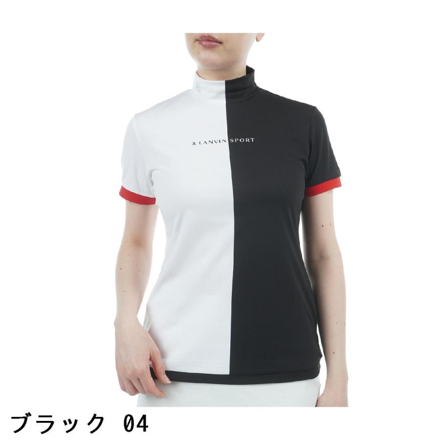 LANVIN SPORT ランバンスポール 半袖モックネック ポロシャツ 38 ランバン スポール LANVIN SPORT SUNSCREEN ストレッチ カラーブロック