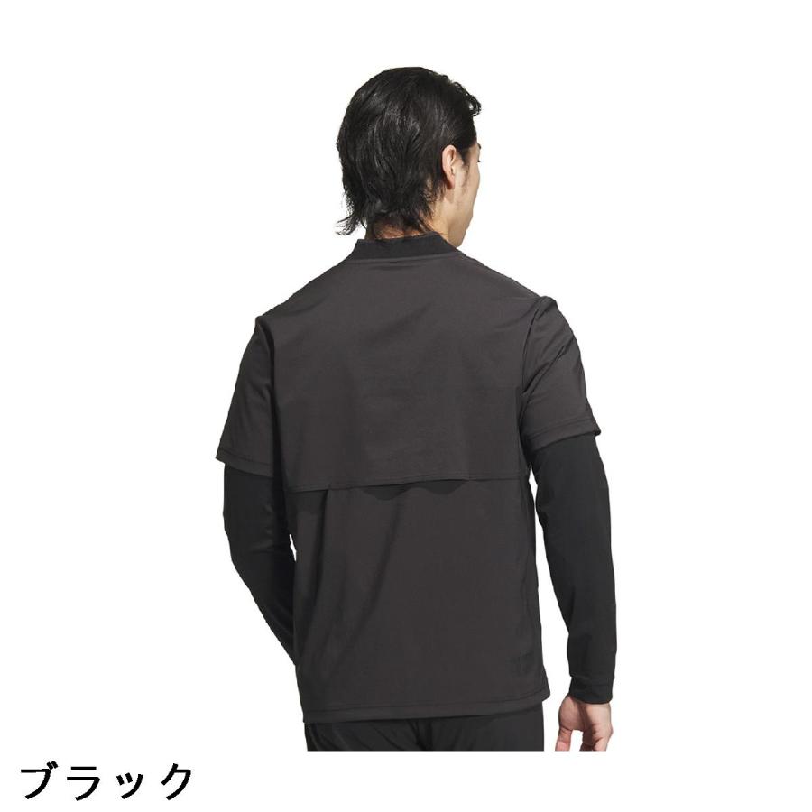 アディダス　Adidas　ストレッチ 2in1 長袖インナーシャツ付き半袖シャツ adidas（アディダス） ストレッチ 2in1 長袖インナーシャツ付き半袖