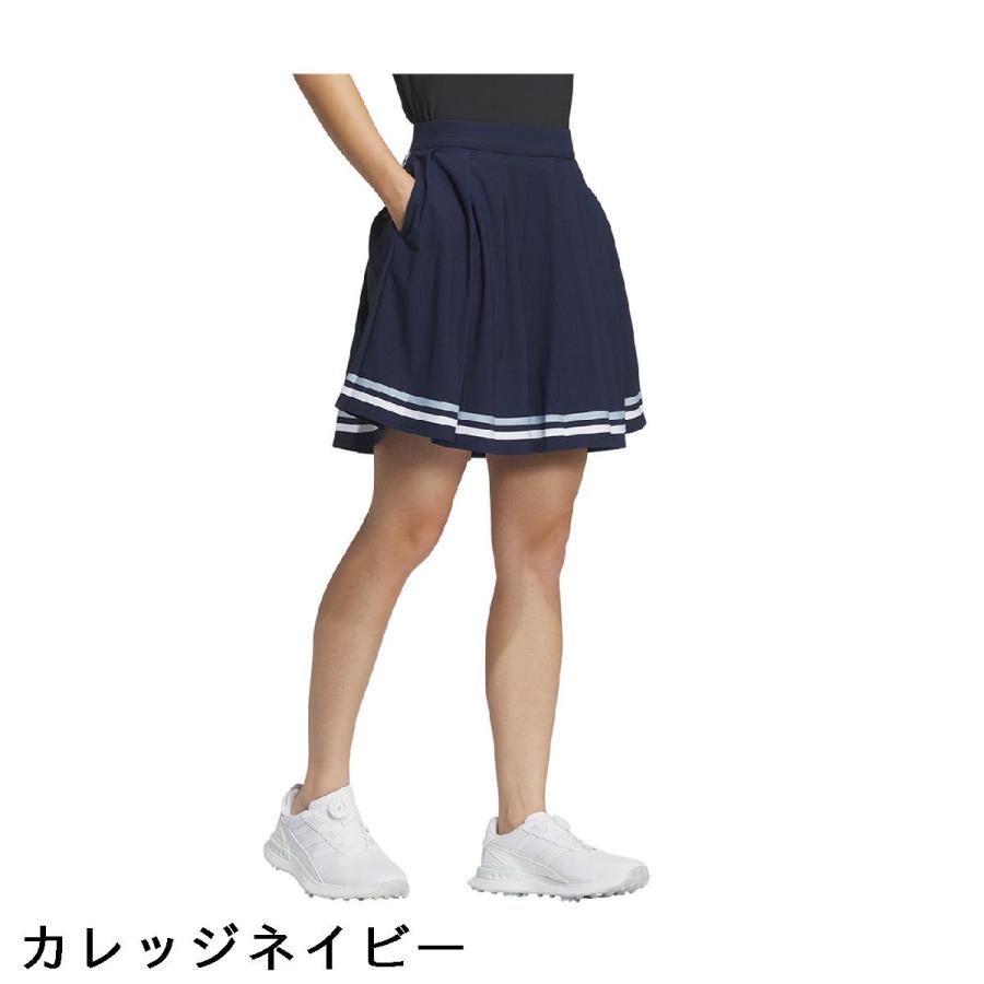 新品⛳️M アディダスゴルフ 上下セット 半袖ポロ×プリーツスカート 白 ネイビー adidas（アディダス） ストレッチ ソリッド プリーツ スカート