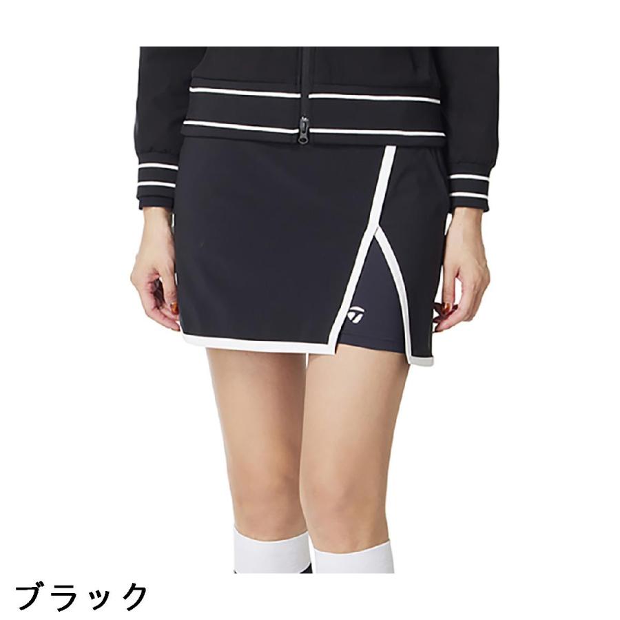 【テーラーメイド】ゴルフ インナー付 ストレッチ スカート モノトーン S白×黒 TaylorMade（テーラーメイド） ストレッチ ディープスリットスコート