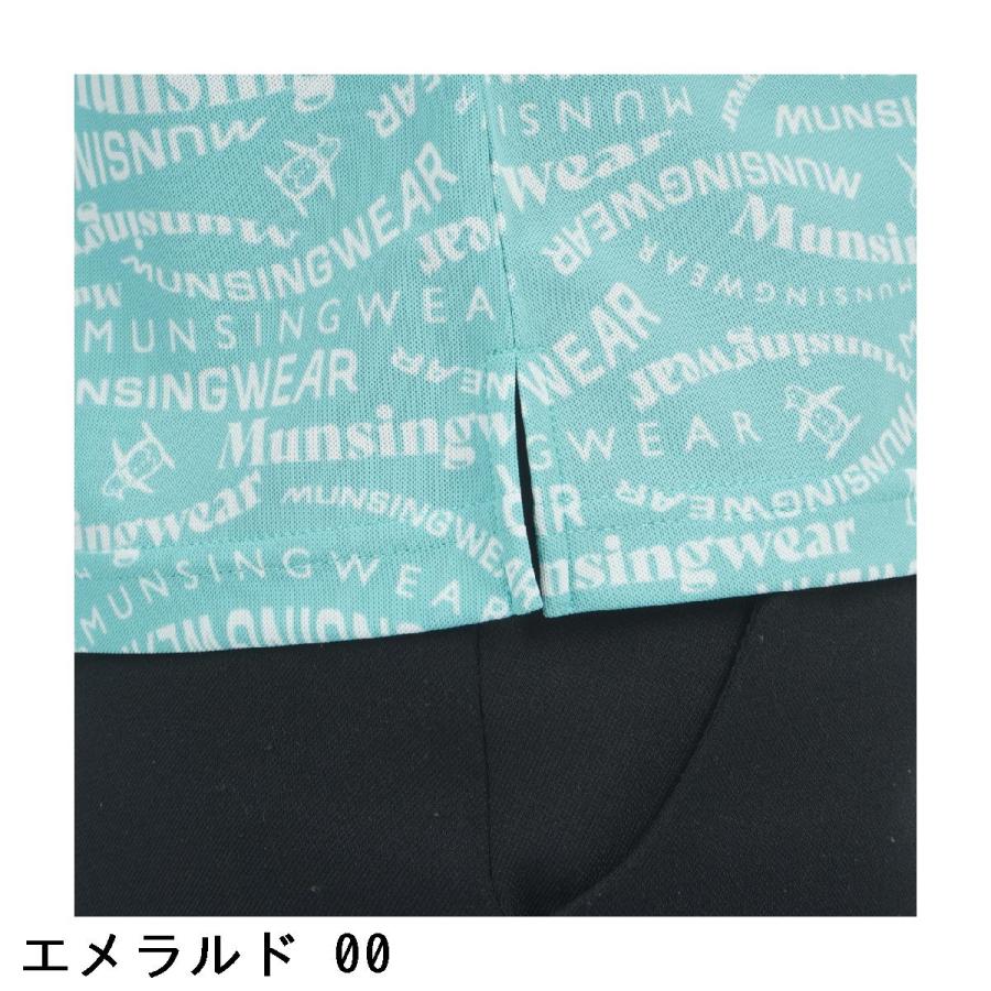 マンシングウェア Munsingwear SEASON COLLECTION SUNSCREEN ストレッチ マルチロゴ総柄プリント半袖ポロシャツ レディス_10