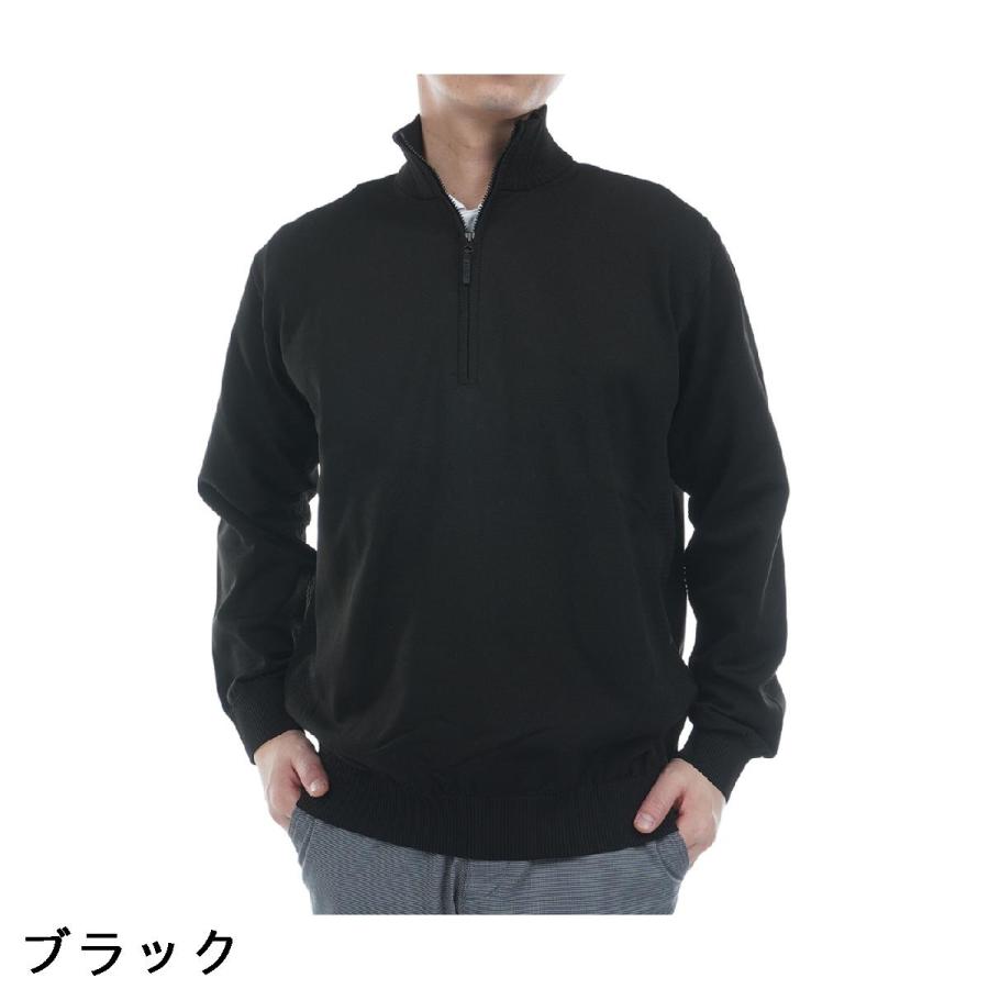 アンパスィ and per se \u0026 GOLF ストレッチ フレキシブライトニット長袖ハーフジップシャツの画像