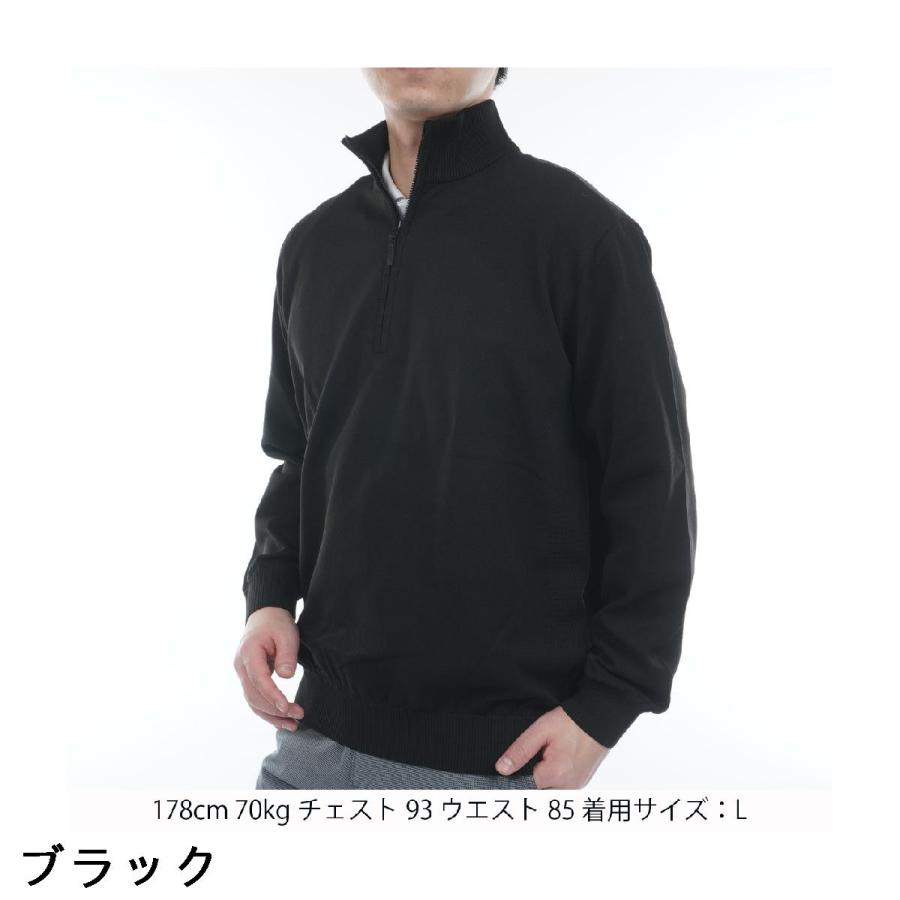 アンパスィ and per se \u0026 GOLF ストレッチ フレキシブライトニット長袖ハーフジップシャツの画像