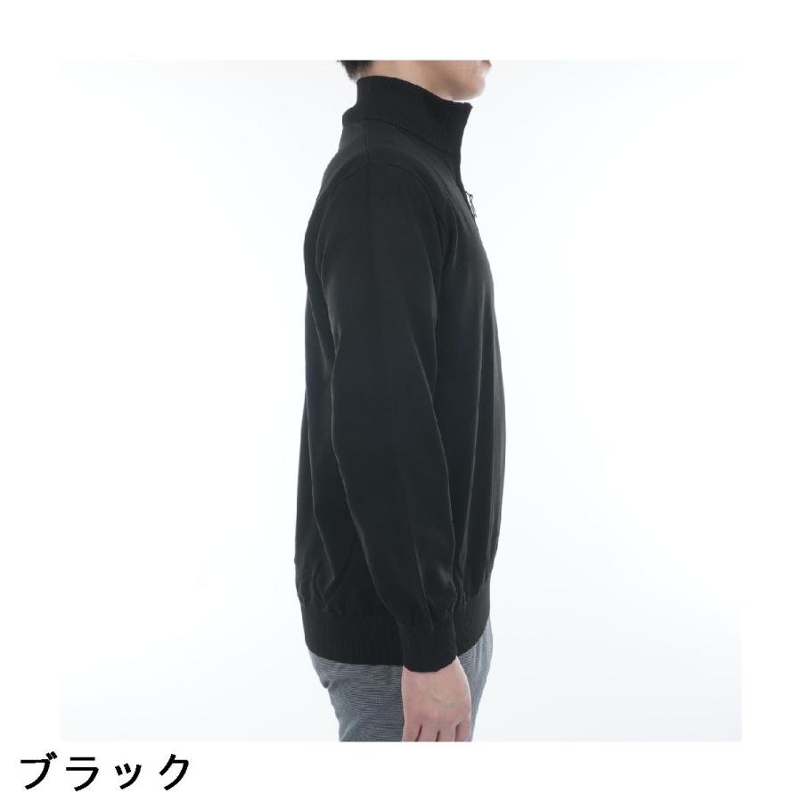 アンパスィ and per se \u0026 GOLF ストレッチ フレキシブライトニット長袖ハーフジップシャツの画像