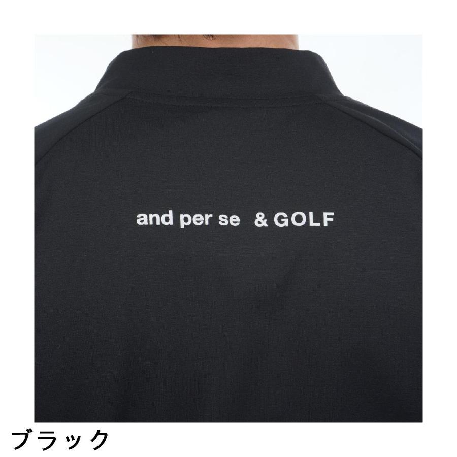 アンパスィ　and per se & GOLF　ストレッチ ドライエアリープレーン3D半袖モックネックシャツ and per se（アンパスィ） & GOLF ストレッチ ドライエアリープレーン
