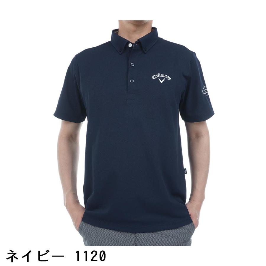 Callaway ブラック ポロシャツ Lサイズ ミニワッフルリラックス半袖ポロシャツ(半袖シャツ・ポロシャツ