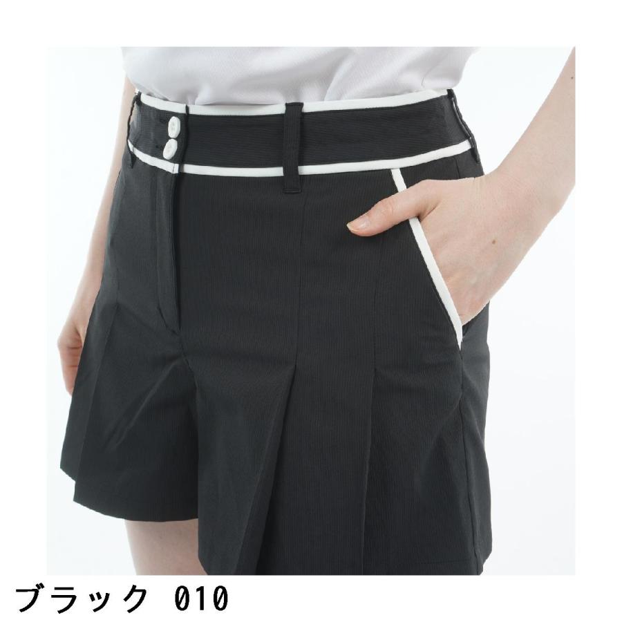ブリーフィング BRIEFING ストレッチ ストライプ プリーツ ショートパンツ レディスの画像