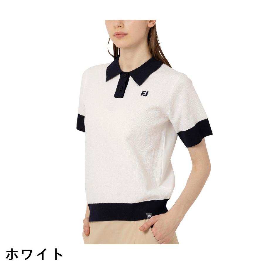 FootJoy（フットジョイ） ストレッチ 編地切替バイカラー半袖セーター