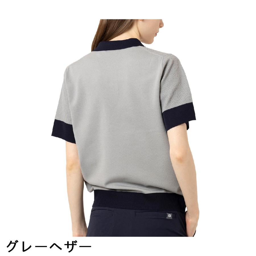 FootJoy（フットジョイ） ストレッチ 編地切替バイカラー半袖セーター