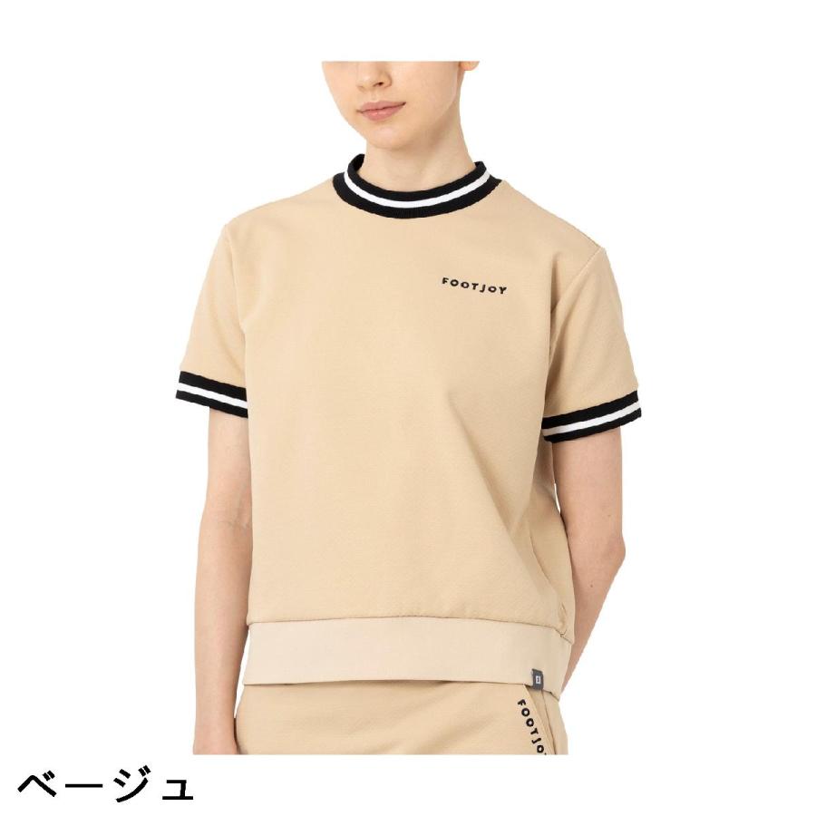 FOOTJOYフットジョイ　レディースゴルフウェア 上下セットM ベージュ FootJoy（フットジョイ） ストレッチ ラインリブ半袖クルーネック