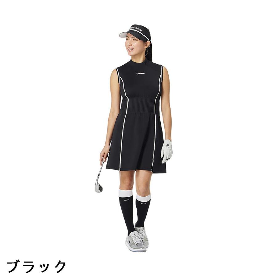 TaylorMade レディース ワンピース M ブラック希少 TaylorMade（テーラーメイド） ストレッチ ラインドワンピース