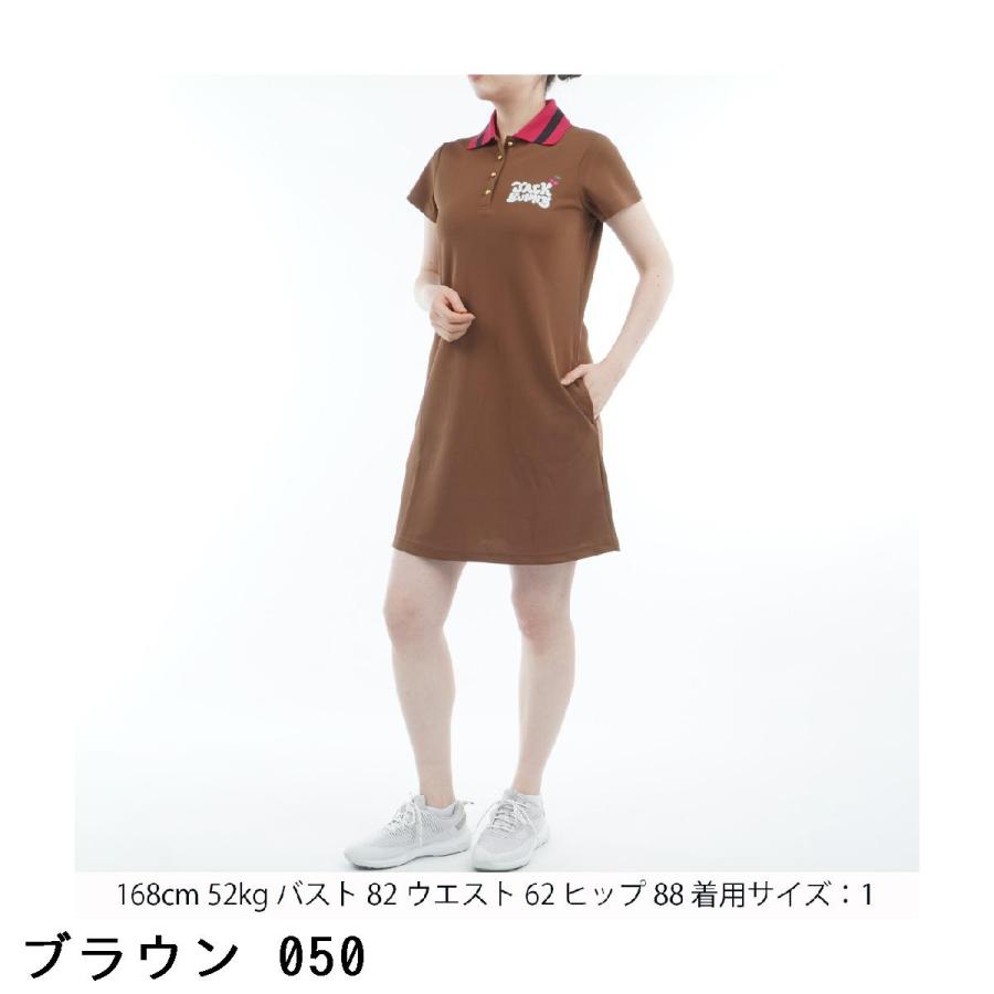 【サイズ2】新品未使用 ジャックバニー レディース ワンピース ポロワンピース Jack Bunny!!（ジャックバニー） 鹿の子 半袖ポロワンピース レディス