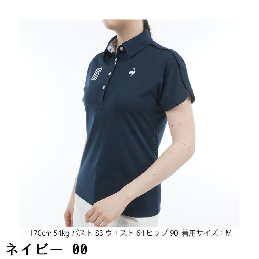 90829 ルコックスポルティフゴルフ　ポロシャツ　紺色　M ルコックスポルティフ ゴルフ le coq sportif golf 定番無地半袖シャツ