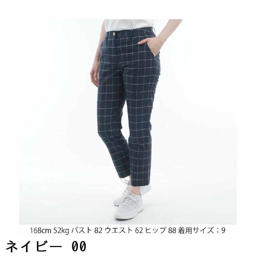 マンシングウェア Munsingwear SEASON COLLECTION ストレッチウインドペンチェック8分丈パンツ レディスの画像