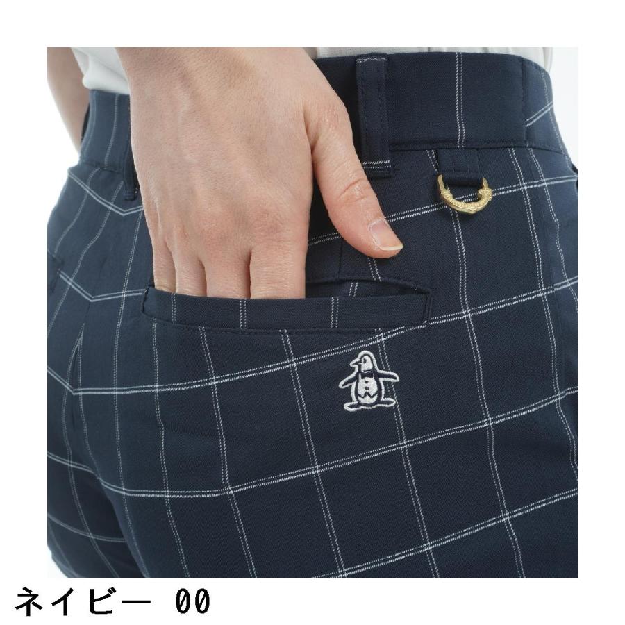 マンシングウェア Munsingwear SEASON COLLECTION ストレッチウインドペンチェック8分丈パンツ レディスの画像