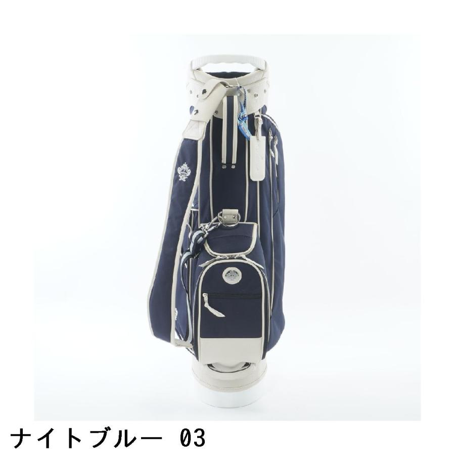 オロビアンコ　ネイビー×レザーホワイト(スタンド式キャディバッグ)フード付き Orobianco（オロビアンコ） スタンドキャディバッグ : GDOゴルフ