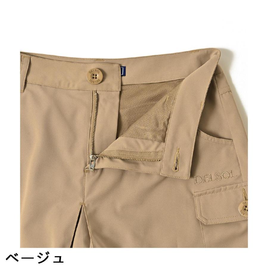 デルソルゴルフ DELSOL GOLF 夏生地軽量プリーツ入りキュロット