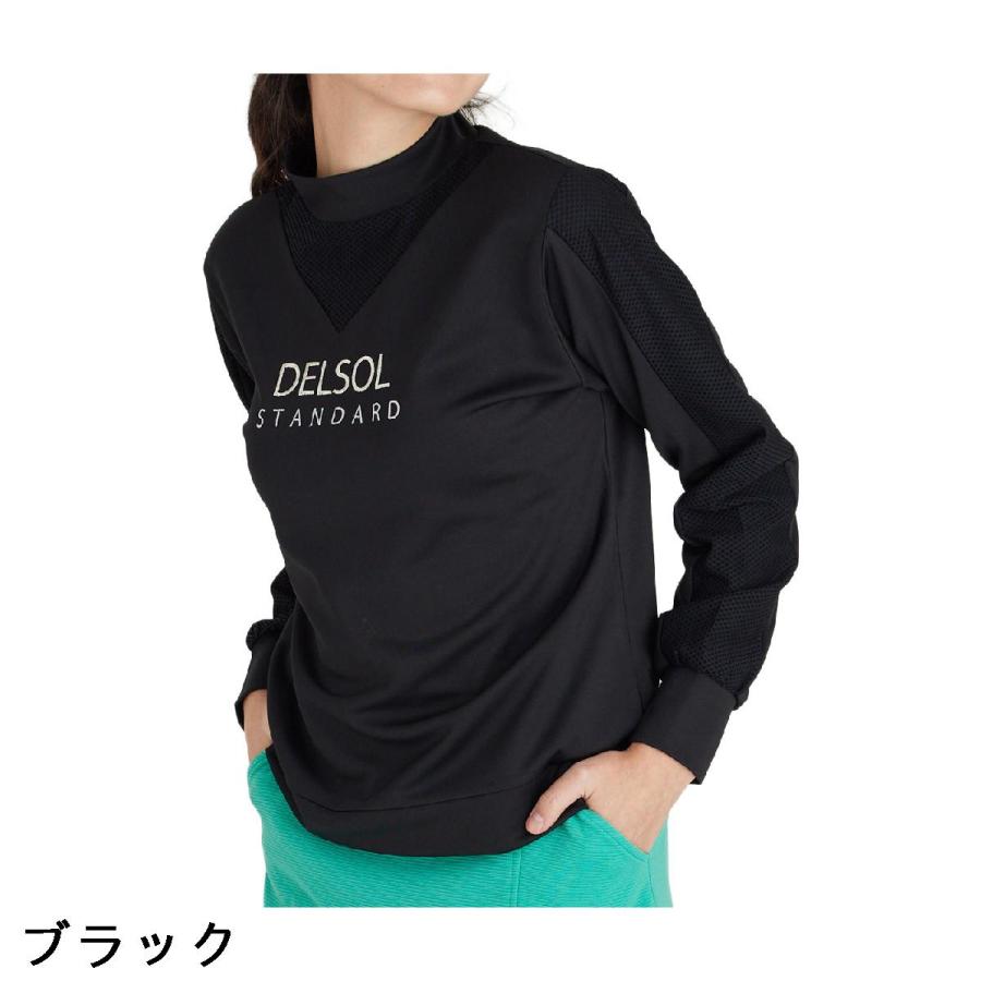 デルソルゴルフ DELSOL GOLF 袖メッシュ長袖プルオーバー レディス