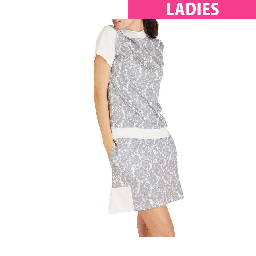 デルソルゴルフ　DELSOL GOLF　ストレッチ ポンチ レース柄プリントセットアップ　レディス デルソルゴルフ DELSOL GOLF ストレッチ ポンチ レース柄プリント