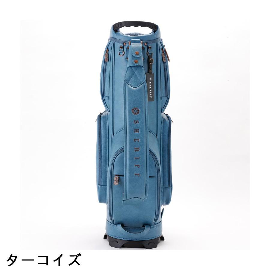 サンプル品 シェリフ SHERIFFゴルフ クラシックキャディバッグ ターコイズ SHERIFF（シェリフ） クラシックシリーズ キャディバッグ : GDOゴルフ