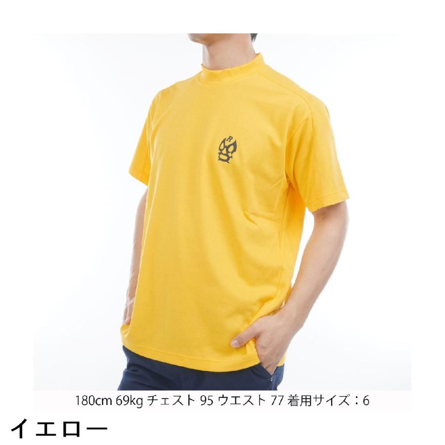Russeluno ゴルフシャツ マスタード サイズ6 Russeluno（ラッセルノ） Russeluno Golf STロゴ モックネック半袖